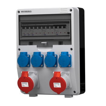 Rozdzielnica budowlana TD-S/FI 2x32A 4x230V gniazda Mennekes Doktorvolt DV-9344-F