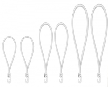 Zestaw gum z hakiem PVC do mocowania 2x18/25/40cm biały Bradas BCH3-04SET1WH-B