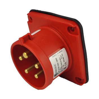 Wtyczka tablicowe CEE zwrotnica faz prosta 5P 16A 400V IP44 75x75 3105-354-1600
