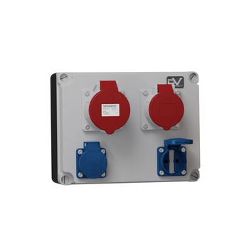 Rozdzielnica budowlana FRED 32A 16A 2x230V Schuko Mennekes Doktorvolt® DV-2169-D