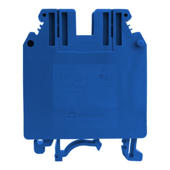 Złączka szynowa przelotowa niebieska śrubowa 35mm2 1P VDE UL PC35-01P-12-00A(H)