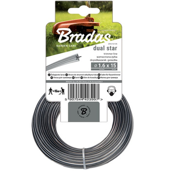 Żyłka tnąca 1,6mm 15m RIPPER DUAL do wykaszarek gwiazdka Bradas ZRG1615K