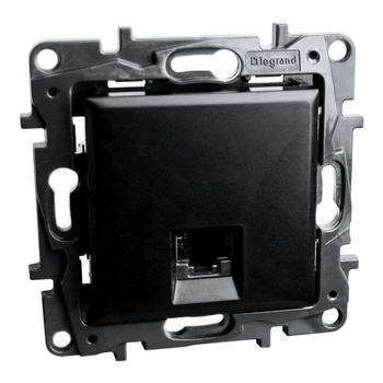 Gniazdo komputerowe pojedyncze RJ45 6A STP czarne Niloe Step 863569