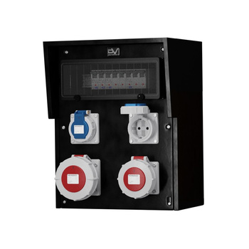 Rozdzielnica budowlana HD-S IP67 32A/5P 16A/5P 2x230V Schuko gumowa Doktorvolt DV-9542-D