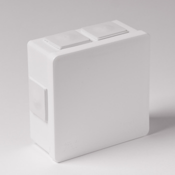 puszka n/t biała bez zacisków z dławnicami bezgwintowymi 6-wlotowa wym/zew 86x86x40 mm IP55 ViPlast 002-01