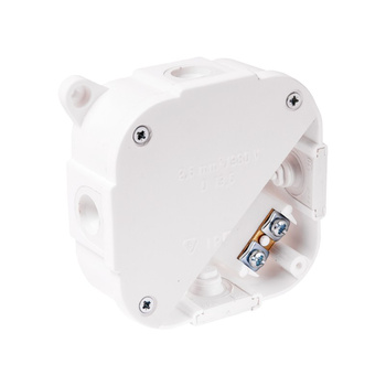 puszka n/t hermetyczna biała z zaciskami wym/zew 88x88x40 mm IP44 ViPlast 074-51