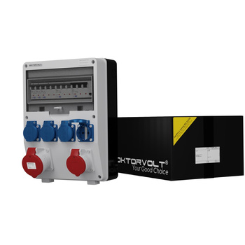 Rozdzielnica budowlana 16A 32A 4x230V zabezpieczona erbetka Doktorvolt DV-6442-D TD-S/FI