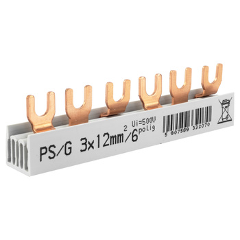 Szyna łączeniowa grzebieniowa PS/G 3-fazowa 6-modułowa 12mm2 80A Doktorvolt DV-2070-PSG