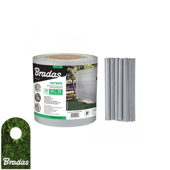 Taśma ogrodzeniowa balkonowa jasnoszara 19cm x 35m + klipsy BRADAS TOB4501935LGYL