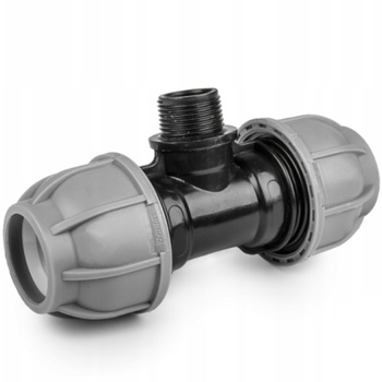 Trójnik PE do rur węża skręcany 25mm gwint zewnętrzny 1" PN10 BRADAS DSRA10T25M1